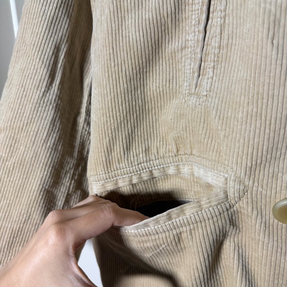 Uniqlo Ines de la Fressange Corduroy Double Breasted Pea Coat Jacket Medium - Picture 5 of 16